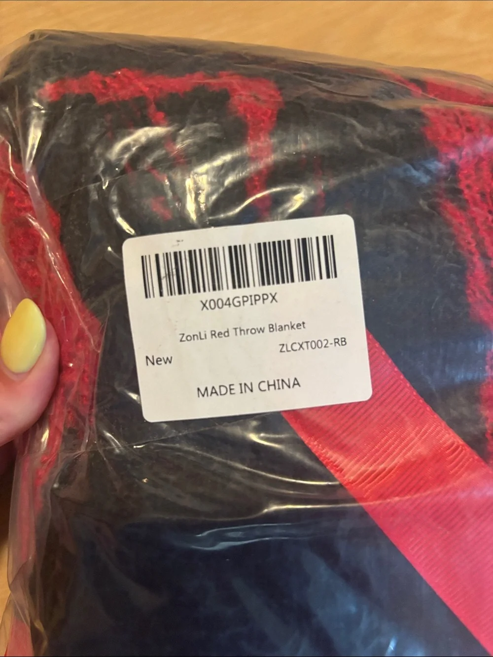 NEW ZonLi Red and Black Plaid Throw Blanket 50